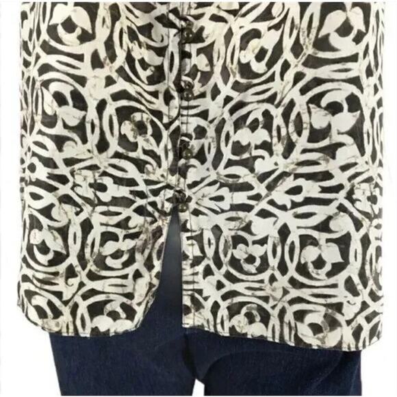 Banana Republic Cami Top Button Front Spaghetti Strap Beige Print XS Minimalist - Picture 6 of 9